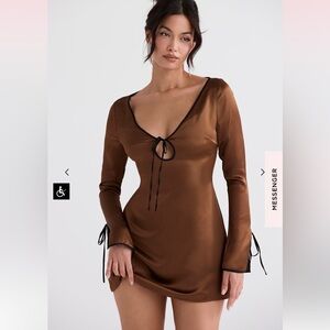 NWT SAKINA COPPER SATIN MINI DRESS